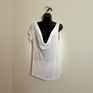 Shirt - White - BCBG Maxazria - Size S - Cotton - 1 sleeve - Scoup Neck Shirt.